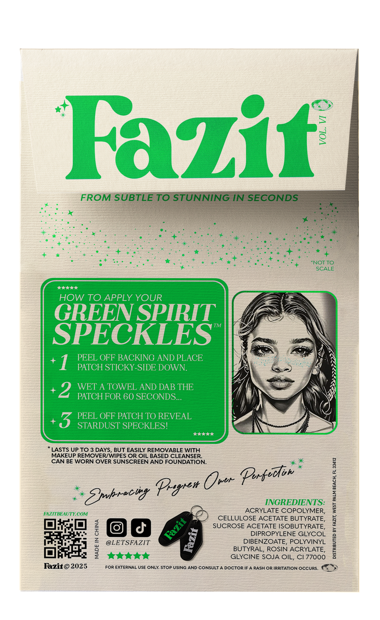 Green Spirit Speckles Makeup Patches - Team Spirit Collection