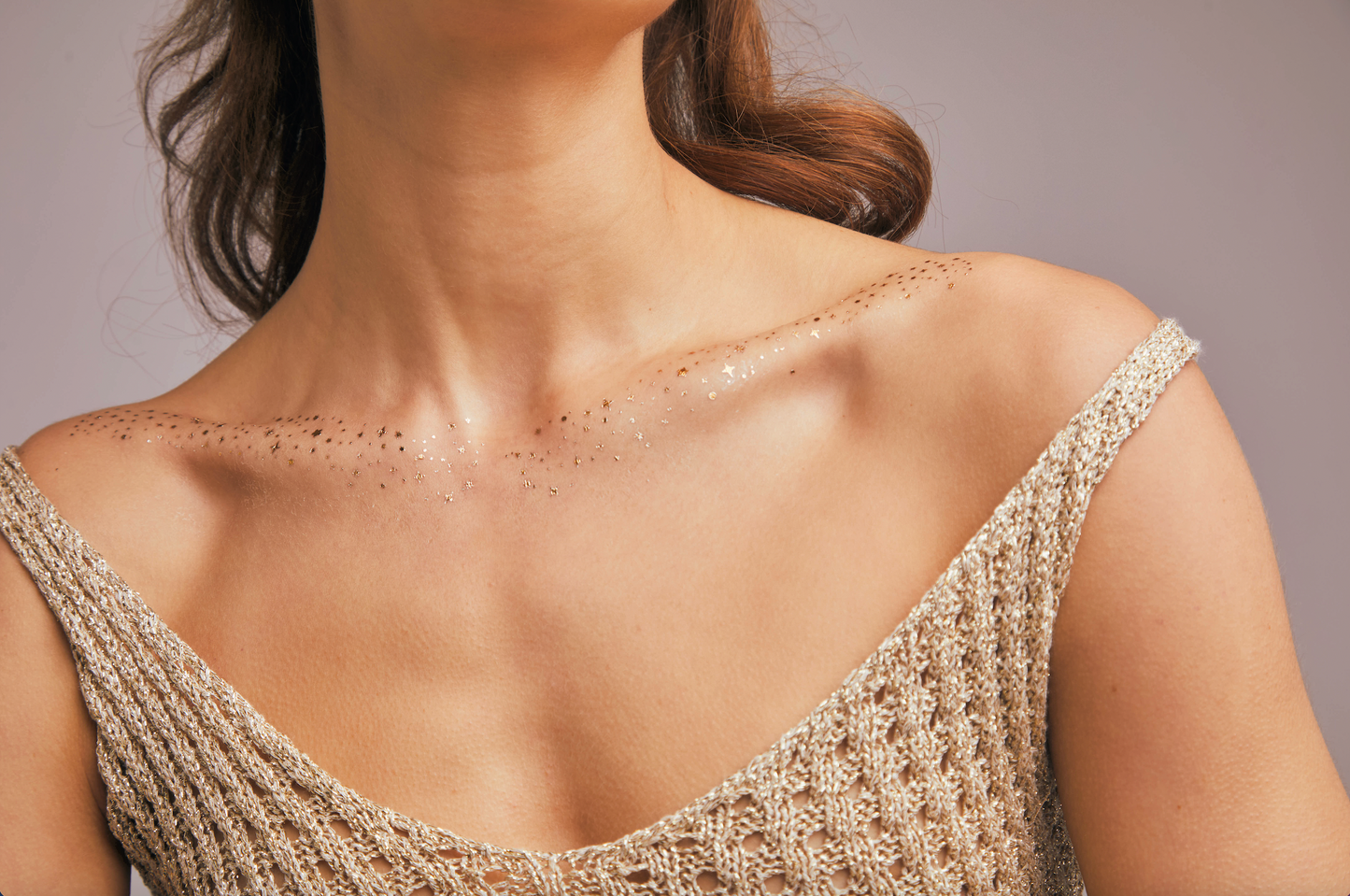 Gold Decolletage Glitter Makeup Patches